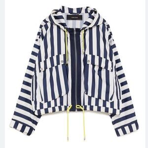 Zara Striped Utility Jacket with Yellow Accents
